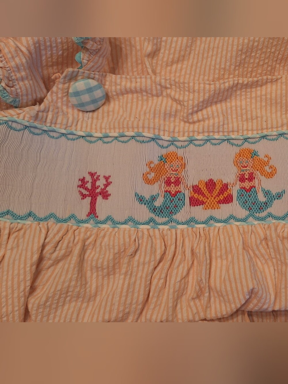 Shrimp & Grits Kids Size 8 Girls Smocked Mermaid Sundress 🧜♀️ - Picture 3 of 3